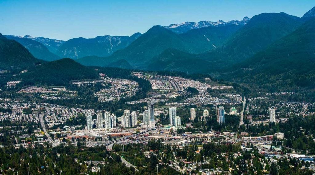 Coquitlam city and mountain view